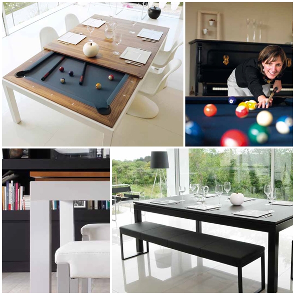 โต๊ะไม้ฟิวชั่น เป็นได้ทั้งโต๊ะกินข้าวและโต๊ะพูล โต๊ะไม้ฟิวชั่น เป็นได้ทั้งโต๊ะกินข้าวและโต๊ะพูล