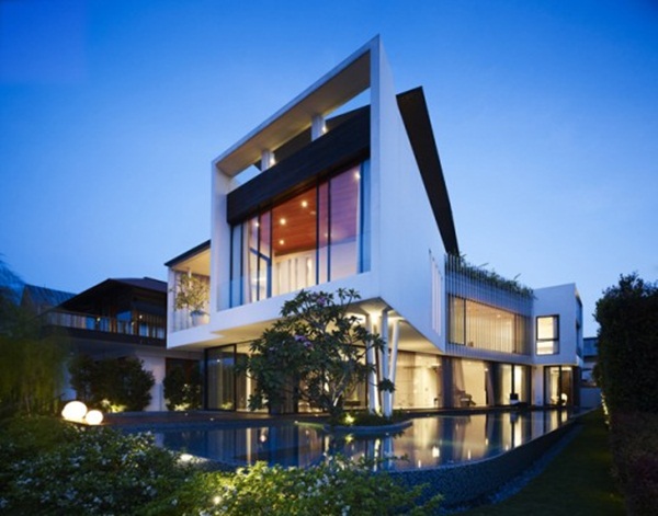 บ้านโมเดิร์น 2 ชั้น ดีไซน์แตกต่าง มีสระน้ำรอบบ้าน บ้านโมเดิร์น 2 ชั้น ดีไซน์แตกต่าง มีสระน้ำรอบบ้าน