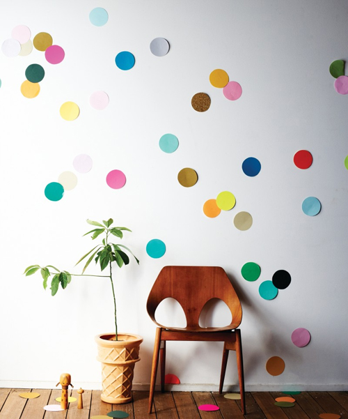 DIY ผนังลายจุด จากกระดาษหลากสีสัน DIY ผนังลายจุด จากกระดาษหลากสีสัน