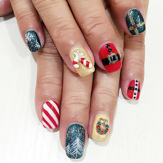 ลายเพ้นท์เล็บคริสต์มาส-ปีใหม่ ลายเพ้นท์เล็บคริสต์มาส-ปีใหม่