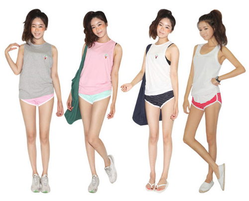 กางเกงขาสั้นผ้ายืด