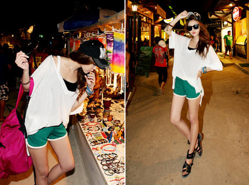 กางเกงขาสั้นผ้ายืด