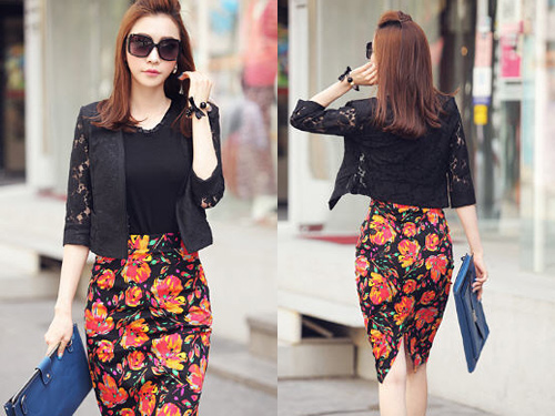 กางเกงลายดอก กระโปรงลายดอก