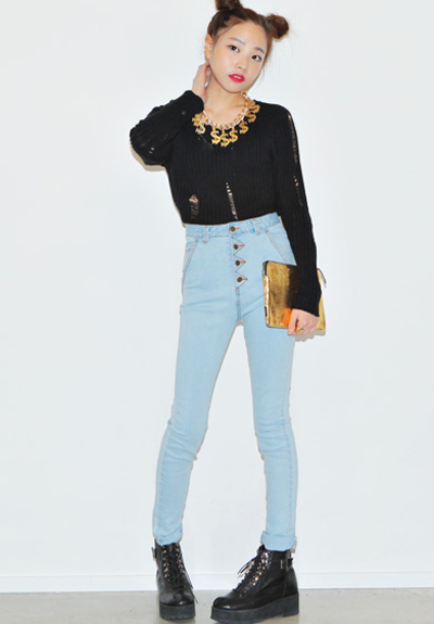 กางเกงเอวสูง