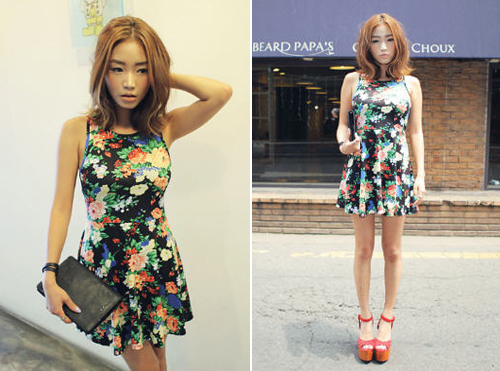 ชุดเดรสลายดอก