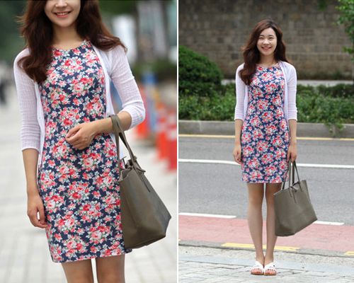 ชุดเดรสลายดอก