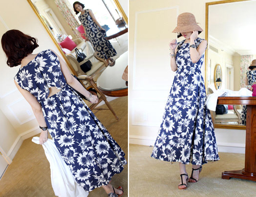 ชุดเดรสลายดอก