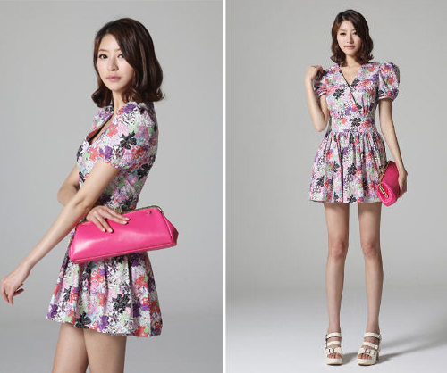 ชุดเดรสลายดอก