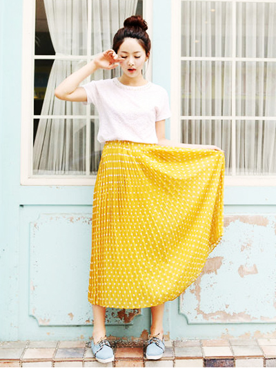 กระโปรงพลีทยาว