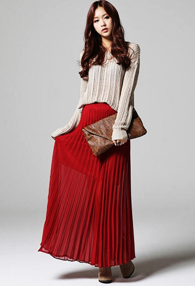 กระโปรงพลีทยาว