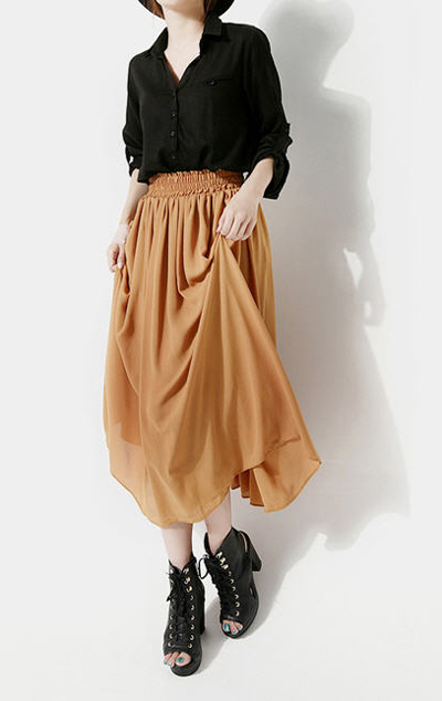 กระโปรงพลีทยาว