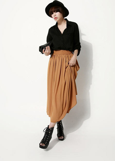 กระโปรงพลีทยาว