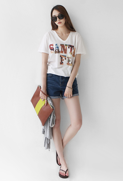 เสื้อยืดคอวีผู้หญิง เสื้อยืดคอวีผู้หญิง