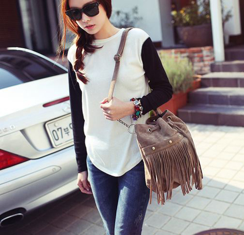 กระเป๋าสะพายระบายริ้ว กระเป๋าสะพายระบายริ้ว