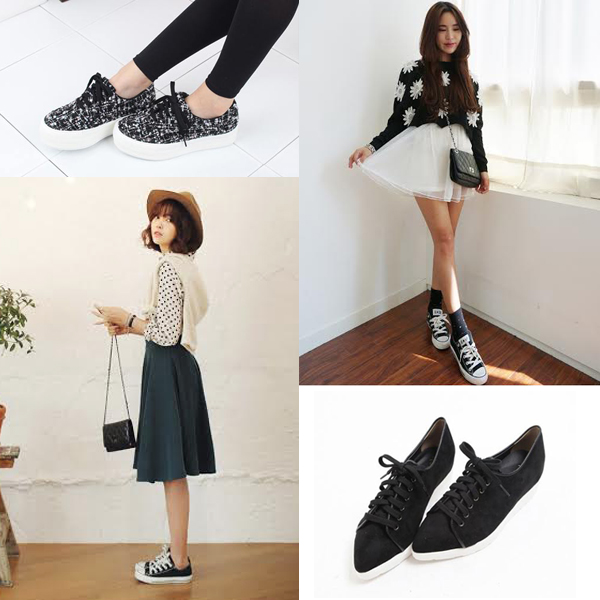 รองเท้าผ้าใบสีดำ รองเท้าผ้าใบสีดำ