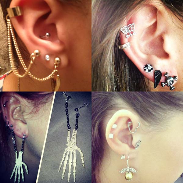 ใส่ต่างหูหลายรู ใส่ต่างหูหลายรู