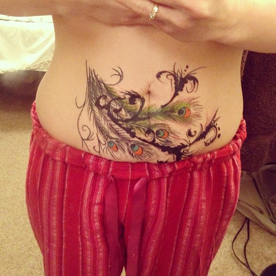 รอยสักหน้าท้องผู้หญิง รอยสักหน้าท้องผู้หญิง