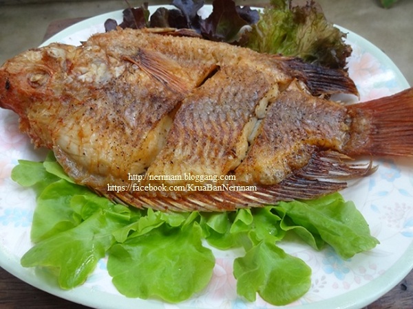 ปลาทับทิมทอดสามรส ปลาทับทิมทอดสามรส