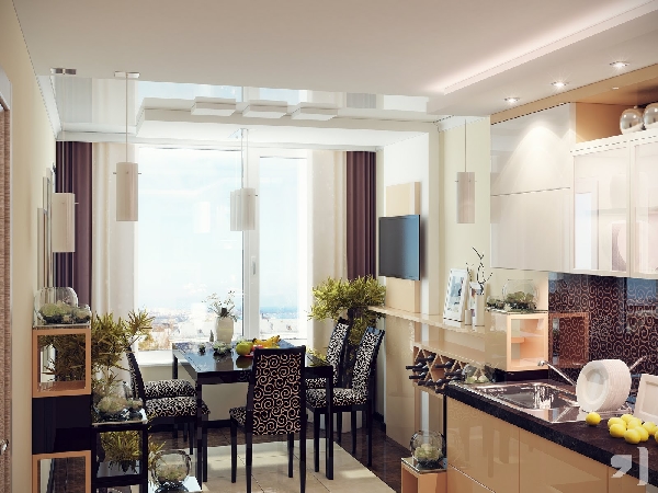 ห้องครัวสวย ๆ มีโต๊ะกินข้าวครบครันในห้องเดียว ห้องครัวสวย ๆ มีโต๊ะกินข้าวครบครันในห้องเดียว