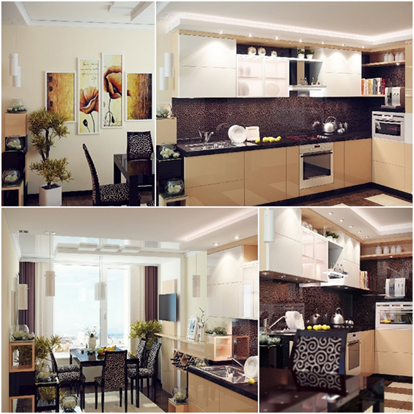 ห้องครัวสวย ๆ มีโต๊ะกินข้าวครบครันในห้องเดียว ห้องครัวสวย ๆ มีโต๊ะกินข้าวครบครันในห้องเดียว