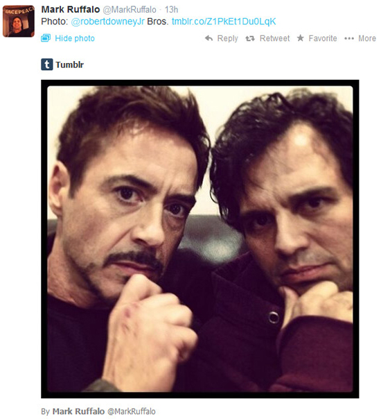 มาร์ค รัฟฟาโล่ ทวีตรูปใหม่จากกอง Avengers 2 มาร์ค รัฟฟาโล่ ทวีตรูปใหม่จากกอง Avengers 2
