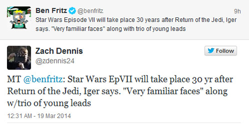 เผย Star Wars VII เล่าเรื่อง 30 ปีให้หลังจากภาคที่แล้ว เผย Star Wars VII เล่าเรื่อง 30 ปีให้หลังจากภาคที่แล้ว