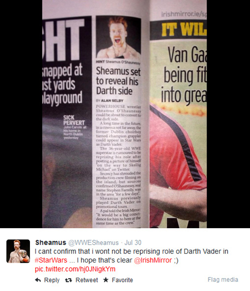หรือ ? เชมัส อาจเป็น ดาร์ธ เวเดอร์ ใน Star Wars 7 หรือ ? เชมัส อาจเป็น ดาร์ธ เวเดอร์ ใน Star Wars 7
