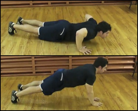 Alternating shuffle press-up Alternating shuffle press-up