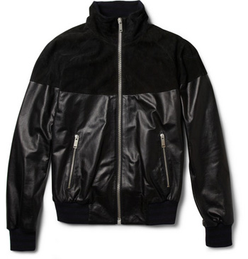 Leather and Suede Bomber Jacket Leather and Suede Bomber Jacket