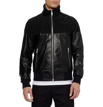 Leather and Suede Bomber Jacket Leather and Suede Bomber Jacket
