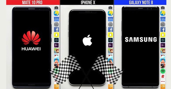 เทียบความเร็ว Huawei Mate 10 Pro vs iPhone X vs Note 8