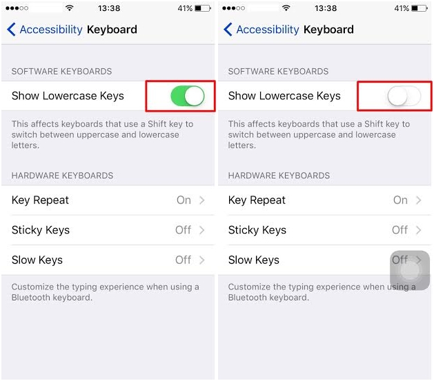 วิธีปิดคีย์บอร์ดแสดงตัวพิมพ์ใหญ่พิมพ์เล็กอัตโนมัติ บน iOS 9