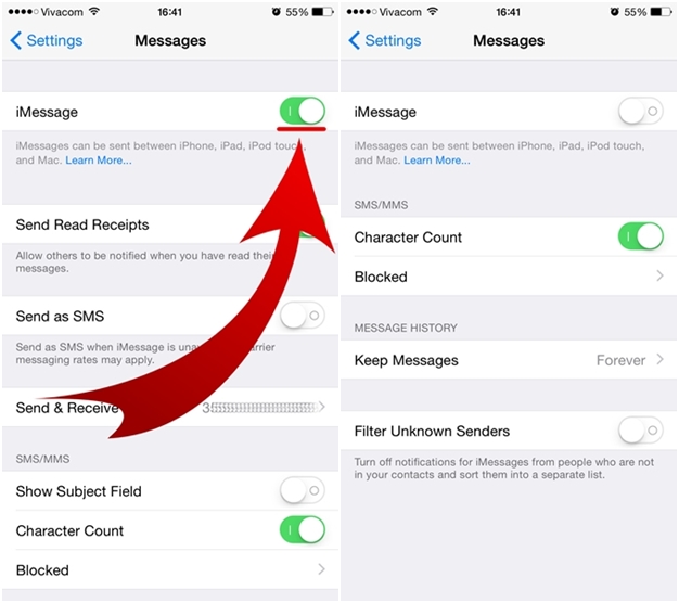 วิธีปิดฟีเจอร์ iMessage และ FaceTime