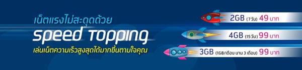 แพ็กเกจเน็ตเสริม AIS, dtac, Truemove H