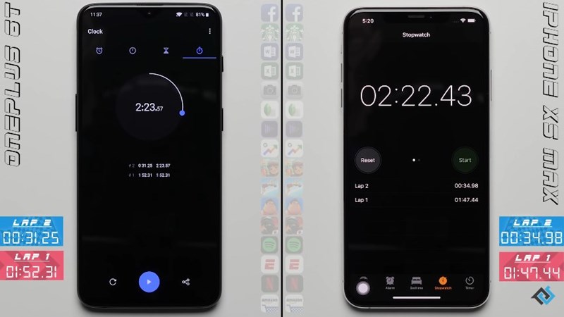 เทียบความเร็ว OnePlus 6T vs iPhone XS Max 