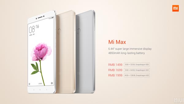 Xiaomi เปิดตัว Mi Max
