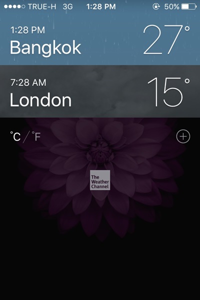 วิธีเปลี่ยนหน่วยอุณหภูมิในแอปฯ Weather บน iPhone