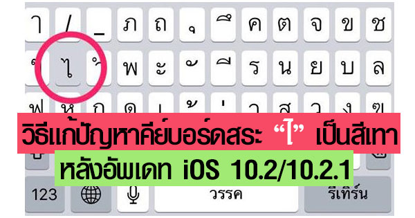 วิธีแก้ปัญหาคีย์บอร์ดสระ ไ เป็นสีเทา