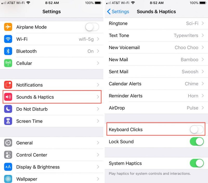 วิธีปิดเสียงปุ่มกดคีย์บอร์ดบน iPhone