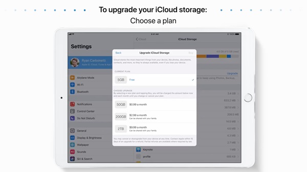 วิธีซื้อพื้นที่เก็บข้อมูลเพิ่มบน iCloud