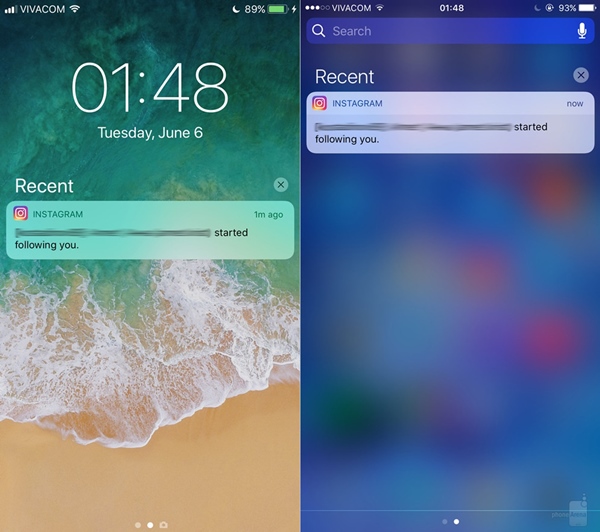 เทียบความต่างอินเทอร์เฟซ iOS 11 และ iOS 10