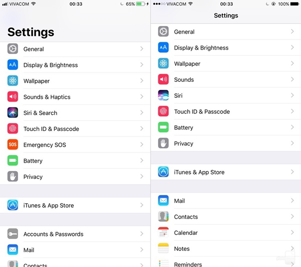 เทียบความต่างอินเทอร์เฟซ iOS 11 และ iOS 10