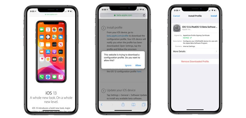 iOS 13 แบบ Public Beta
