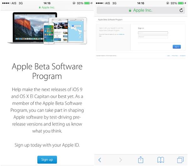 วิธีอัพเดท iOS 9 เวอร์ชั่น Public Beta