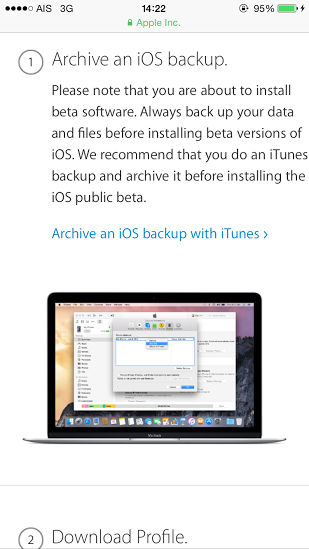 วิธีอัพเดท iOS 9 เวอร์ชั่น Public Beta