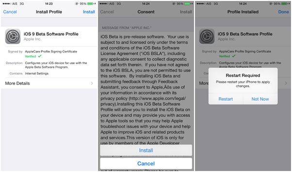 วิธีอัพเดท iOS 9 เวอร์ชั่น Public Beta