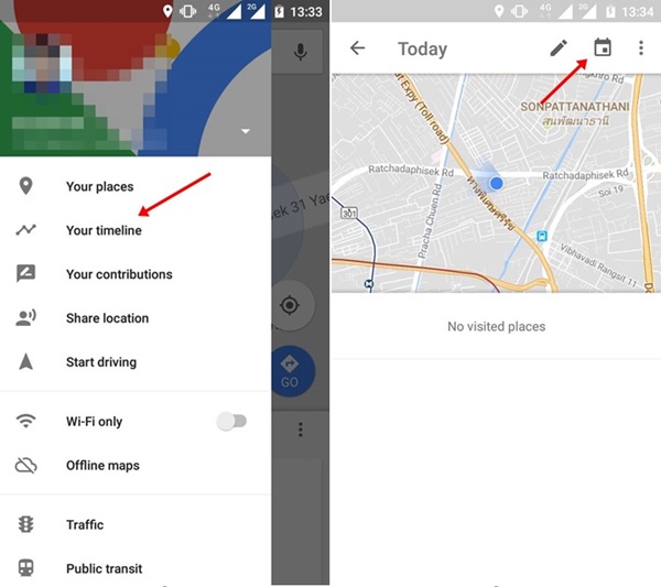 วิธีลบประวัติการเดินทาง บน Google Maps
