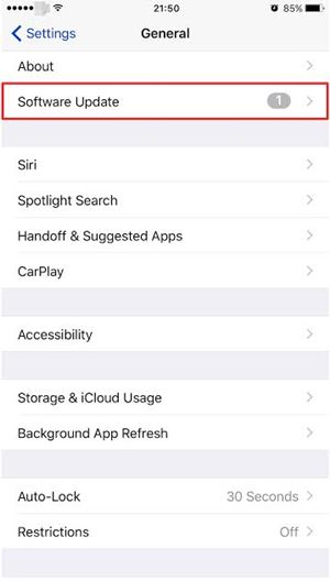 อัพเดท iOS 10