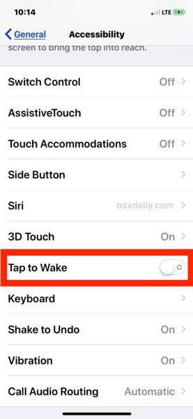 วิธีปิดฟีเจอร์ Tap to Wake