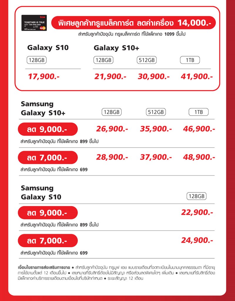 โปรโมชั่น Galaxy S10/S10+/S10e